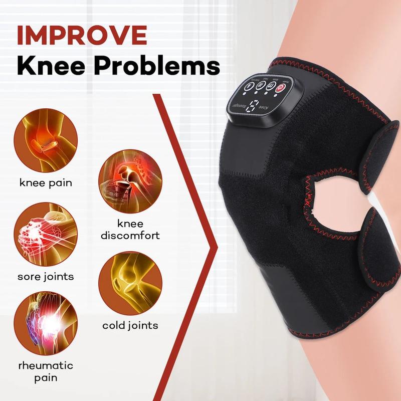 3in 1 Shoulder Knee Heated Vibration Knee Massager Pad for Joint Pain Relief Health Care Airbags Shoulder Arthritis Support Belt 0