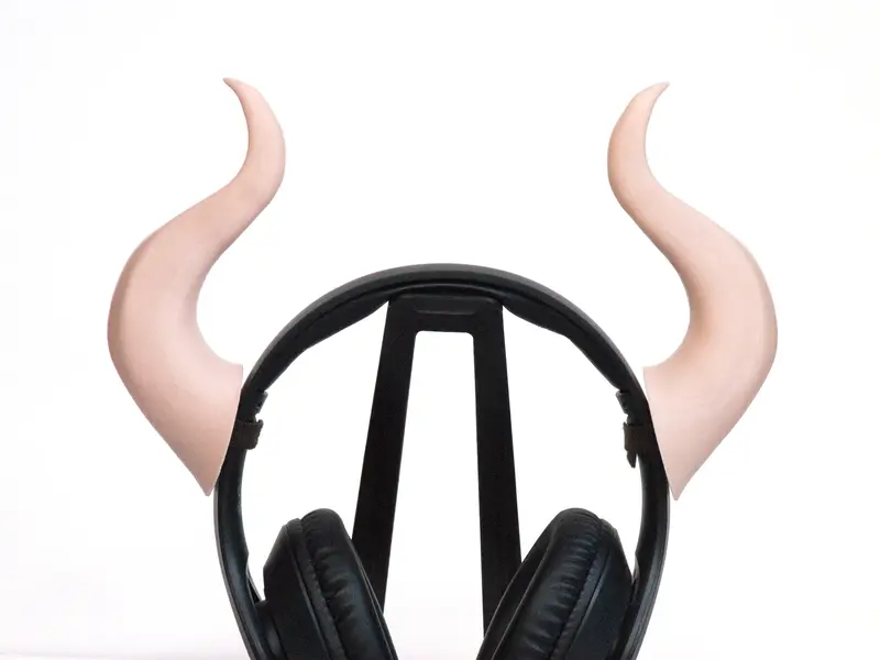 Headset Horns Demon 3D Printed | Headphones Accessory | VELCRO Brand ONE-WRAP Reusable Ties | Perfect For Streaming Gaming Costume Cosplay Accessories Aesthetic 4