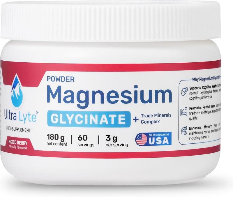 Ultra Lyte Magnesium Glycinate 180g - Mixed Berry | Relaxation & Cognitive Support 1