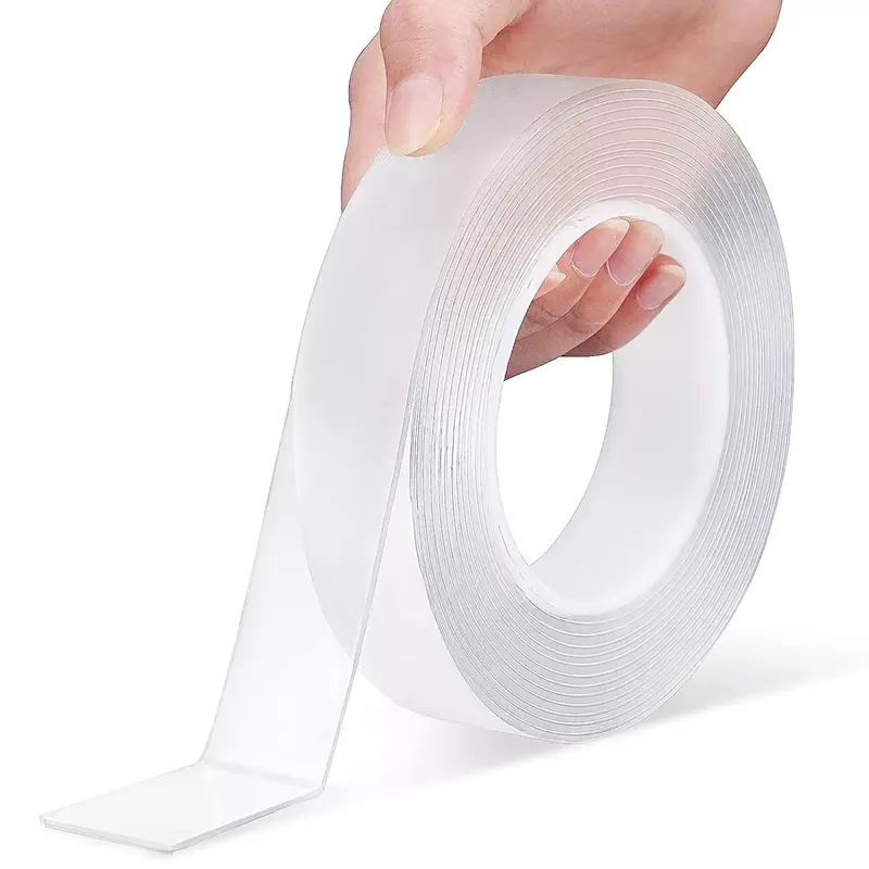 Reusable Tape Double Sided Washable Grip Adhesive Nano Clear Traceless Removable 0