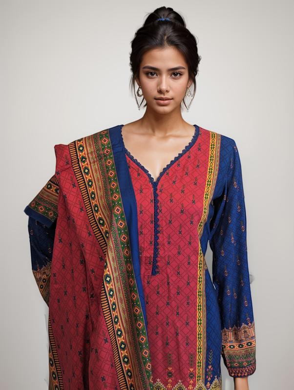 Bin Saeed Linen Embroidery Suit 1