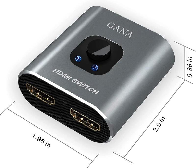 Splitter, 4K HDMI Switch 2 in 1 Out or 1 in 2 Out, Aluminum HDMI Switcher for TV/PC/Laptop/DVD/PS4/PS3/Xbox 360/Xbox One/TV Stick/Gaming box/Blu-Ray-Player/Projector (HDMI CABLE NOT INCLUDE) 3