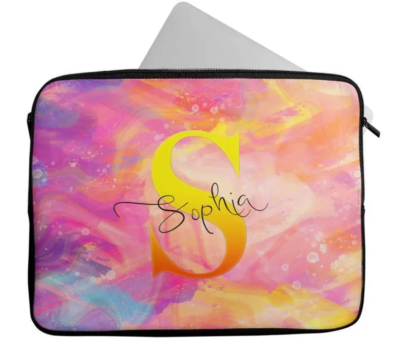 Personalised Any Name Marble Design Laptop Case Sleeve Tablet Bag 105 5