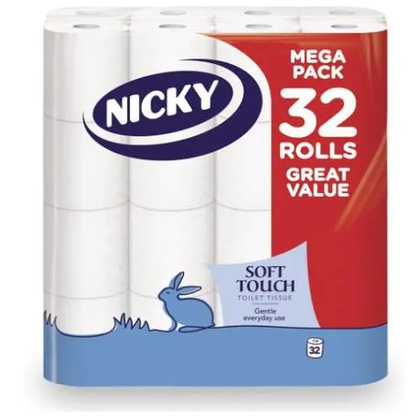 Soft Touch Toilet Tissue |Extra Value Pack – 32 Rolls of Extra Gentle White Toilet Paper |190 Sheets per Roll| 2-ply | Soft Tissue | Modern Embossing |Easy Opening | 100% FSC Certified Paper
