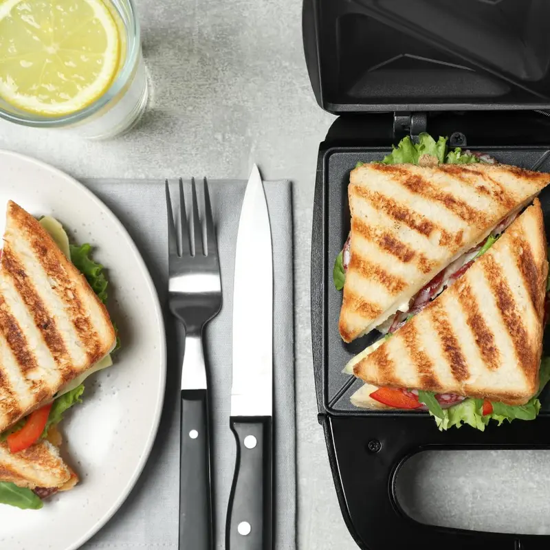 grinders sandwich Domestic King 3-in-1 Snack Maker - Waffle Machine, Sandwich & Toastie Maker, Panini & Grill Press, Interchangeable Non-Stick Plates, 750W, Auto Temperature & Cool Touch Handle- DK18117,neon glass toaster machine 4