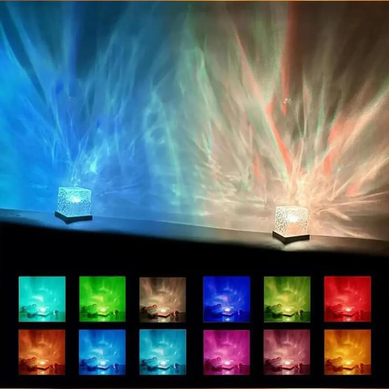 Ocean Wave Projector Light 16 Colors Midnight Aura Aurora Glow Lamp Home Office Bar Restaurant Underwater Projector Night Light 2