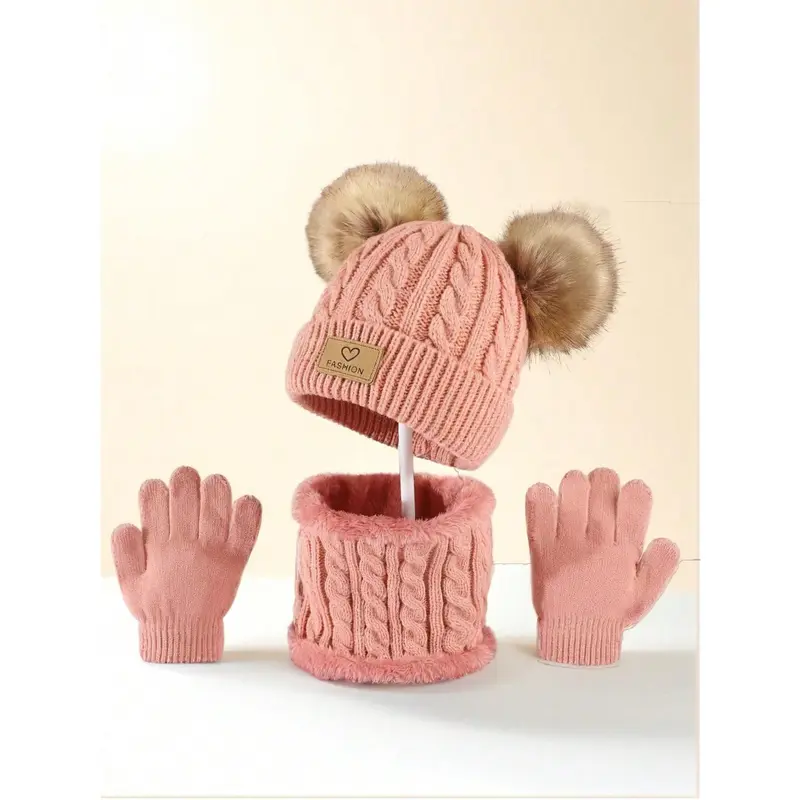 Rainbow Snowman  3 - Piece Set of Warm Knitted Gloves, Hat and Scarf with Wool Lining, Perfect for Staying Warm in Cold Weather and Showcasing Love for Fashion 2