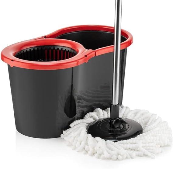 360° FLOOR MAGIC SPIN MOP BUCKET SET MICROFIBER ROTATING DRY HEADS WITH 3 HEADS Cleaning Adjustable Room 3