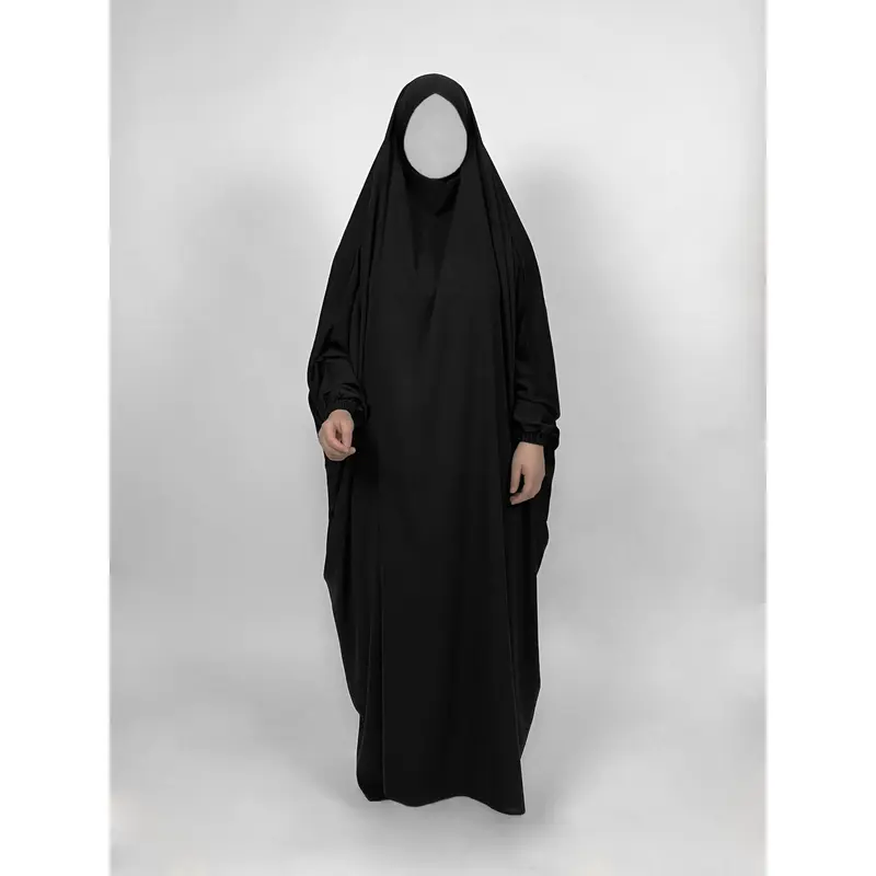 Matte Jilbab With Elastic Sleeves 0