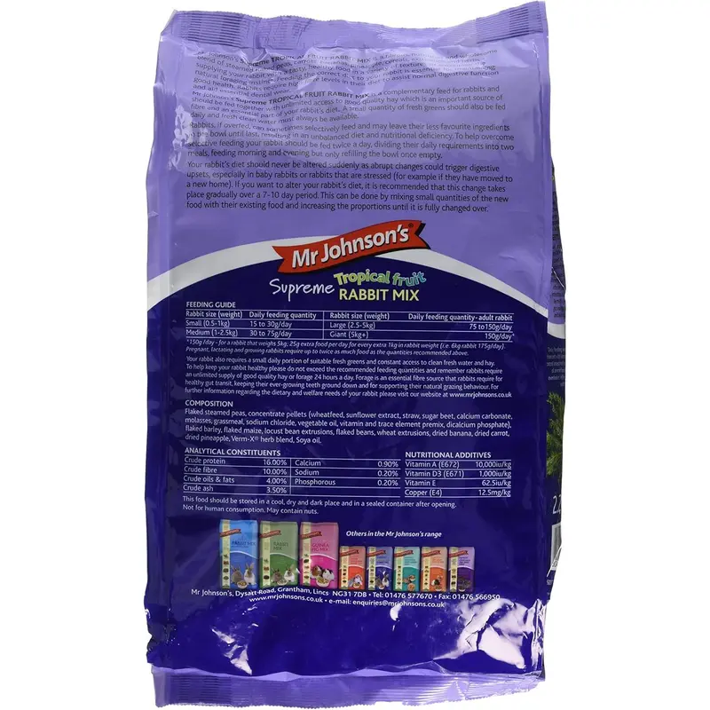 Mr Johnson's Supreme Tropical Fruity Rabbit Mix, 2.25 kg, transparent 1