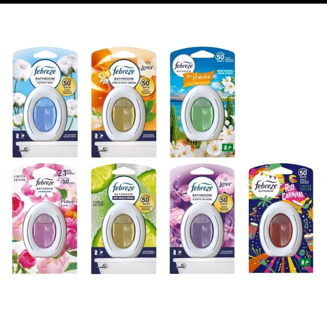 Febreze Bathroom Air Freshener - Eliminates Bad Odours and Infuses Fragrance for Up to 50 Days - Household Scent Perfume Aroma Scented yara fresheners