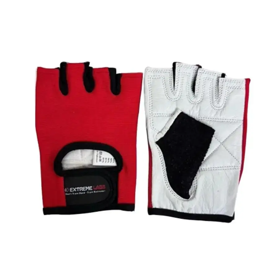EXTRA LARGE Extreme Labs Red Neoprene Gloves Weightlifting Power Gym Strong