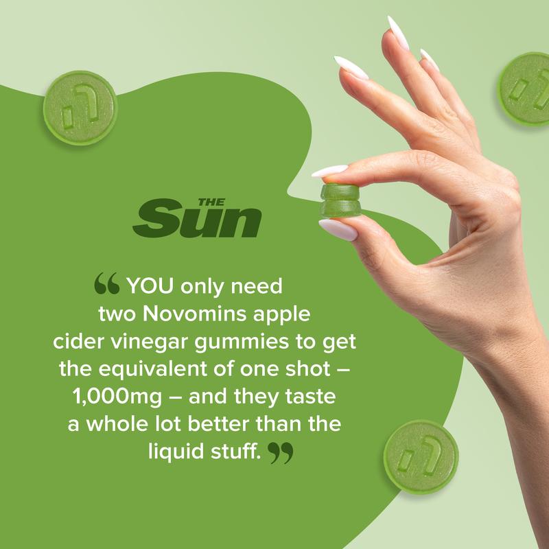 Apple Cider Vinegar Gummies - Infused with Vitamins B6, B12 & D2 - Chewable Supplement for Adults 4