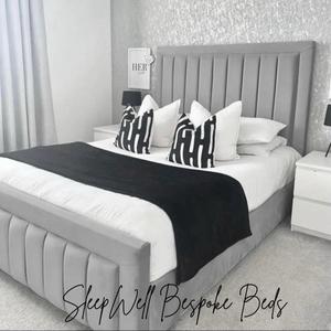 Tokyo Modern Bed Frame - Elegant Pleated Design Available in All sizes and colours - Mattress and Ottoman Storage