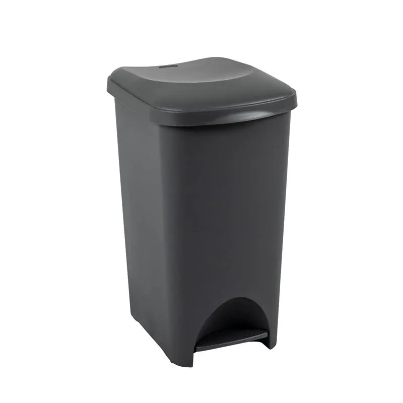 Eco Made from 100 Percent Plastic Family Kitchen Pedal Bin, 519001ADF, Recycled Dark Grey, 40 Litre