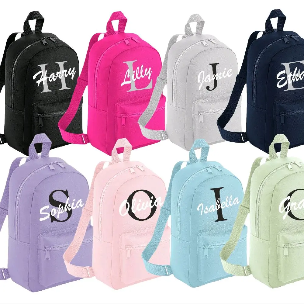 Personalised Back To School Backpack Custom Kids Name Initials Bag Children Backpack Nursery School Bag