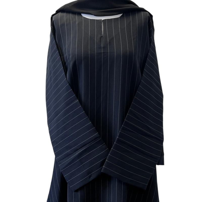 Product Introduction of Pinstripe Workwear Abaya casual travel abaya 7