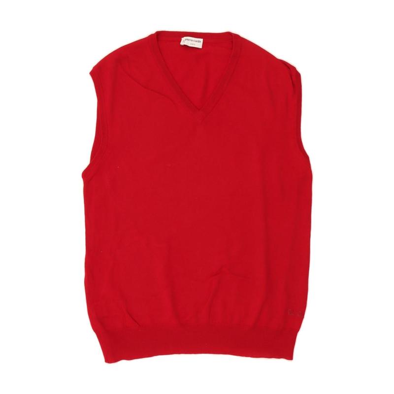 Pre-Owned Vintage PIERRE CARDIN Mens Vest Tank Top IT 56 XL Red New Wool 1