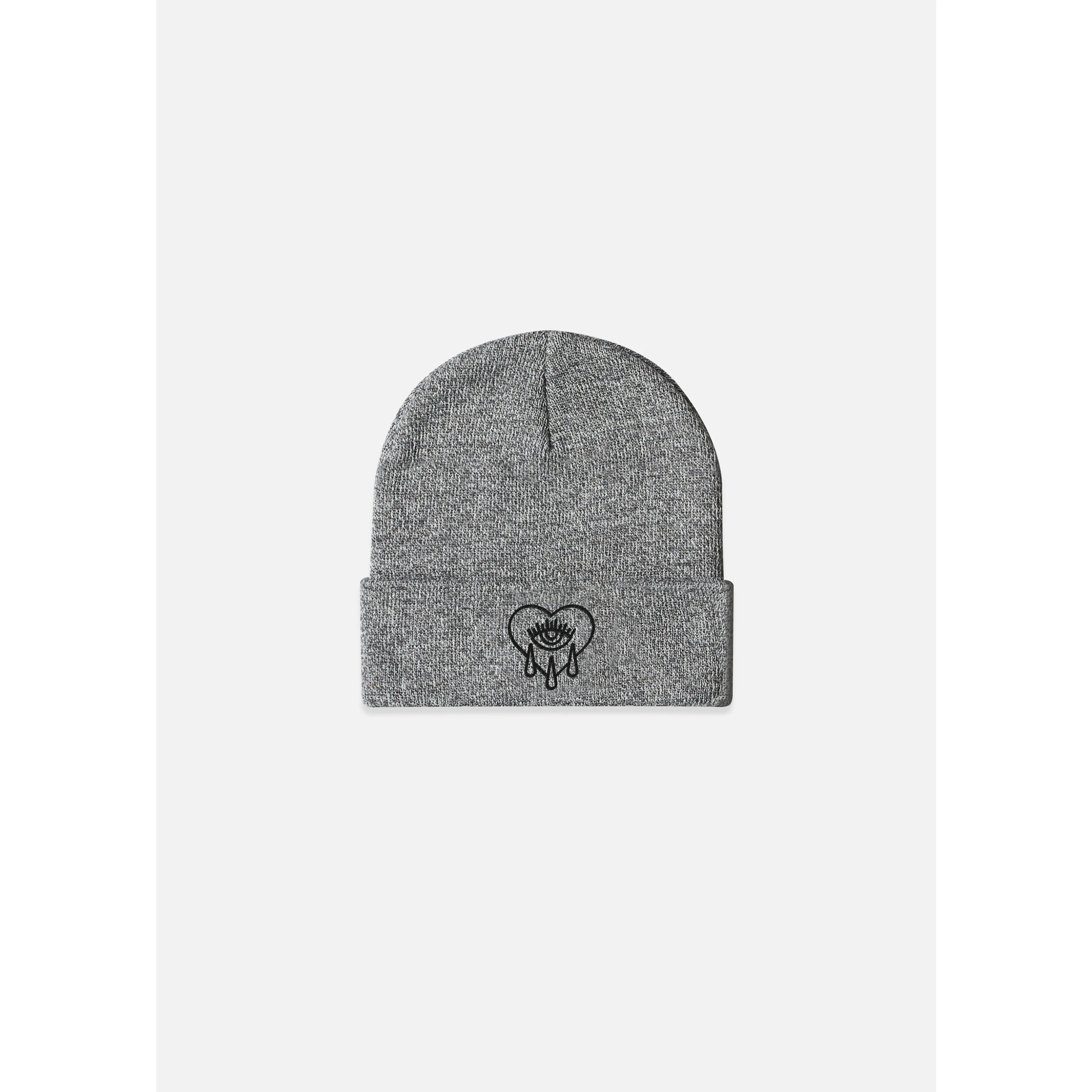Crying Heart Beanie Grey