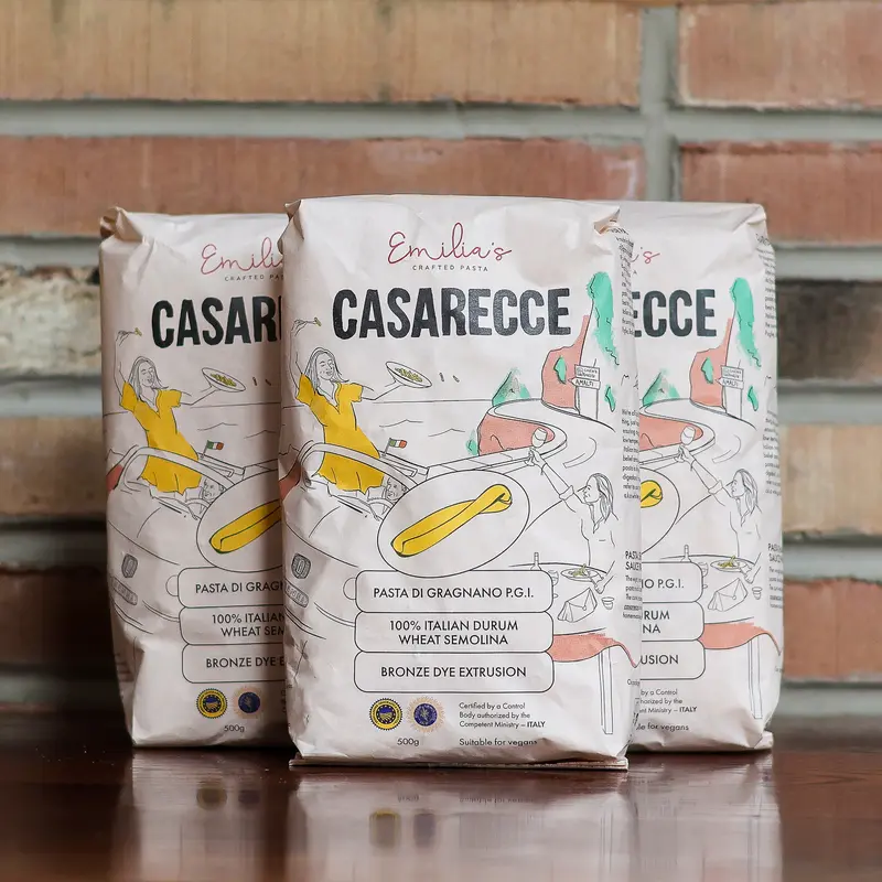 Premium Italian pasta - Casarecce shape - 3 x 500g packs - Emilia's crafted pasta 1