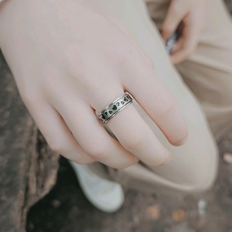 Love Heart Anxiety Fidget Ring Man Woman Birthday Anniversary Engagement 3