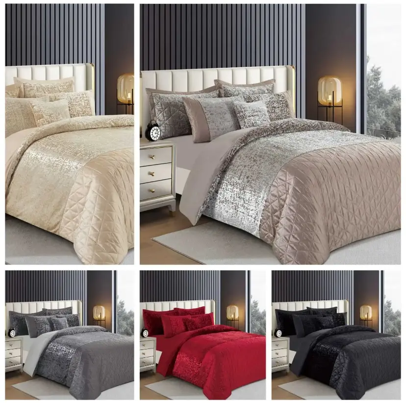 Plush Velvet Duvet Cover 3 Piece Quilt Cover Bedding Set with 2 Pillow Cases