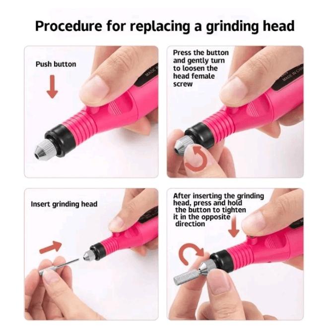 Electric Nail Drill Kit, Professional Manicure Kit for Acrylic Nail Gel, Portable Adjustable Speed Electric Manicure Pedicure Kit Nail Drill Polishing Shape Machine for Women Girls, Nail Art Pen for Christmas Gift 5
