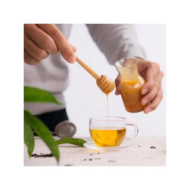 10pcs/20pcs/30pcs/40pcs/50pcs 3.5 Inch Wooden Honey Dipper Sticks, Mini Honey Dippers For Honey Jar, Glue Applicator, Drizzle Honey, Wedding & Party Favors 2