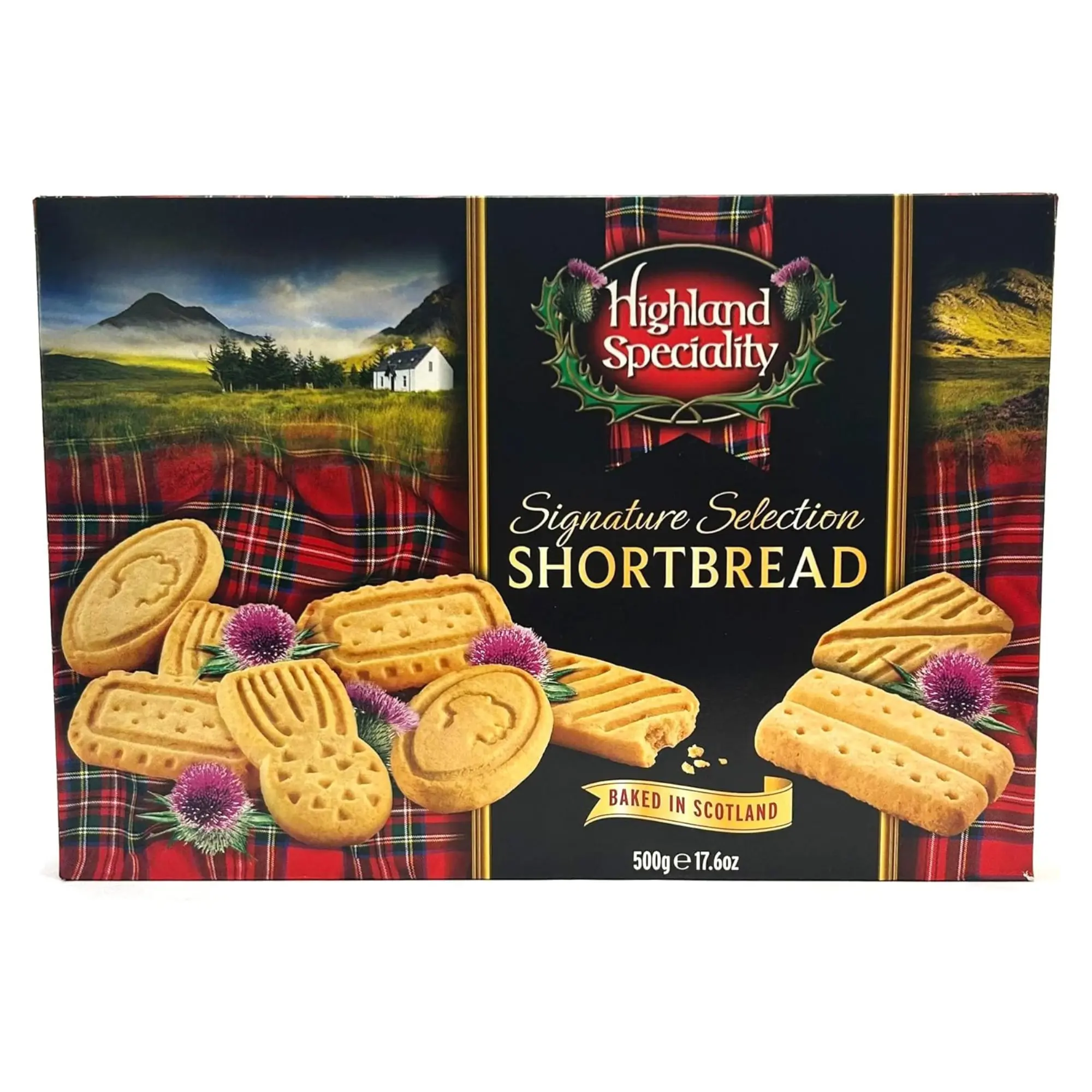 Highland Speciality Signature Shortbread Selection 500g - Luxury Scottish Shortbread - Traditional Christmas Biscuit Gift