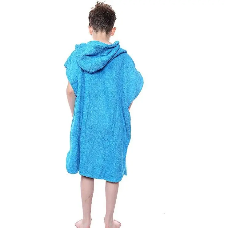New Unisex Boys and Girls Hooded Poncho Towels Kids Changing Robe Terry Towelling 100% Cotton Robes With Pocket and Hood for Watersports Beach Swimming Surfing Bathing Pool Poncho (6-9 Years, Aqua) 6