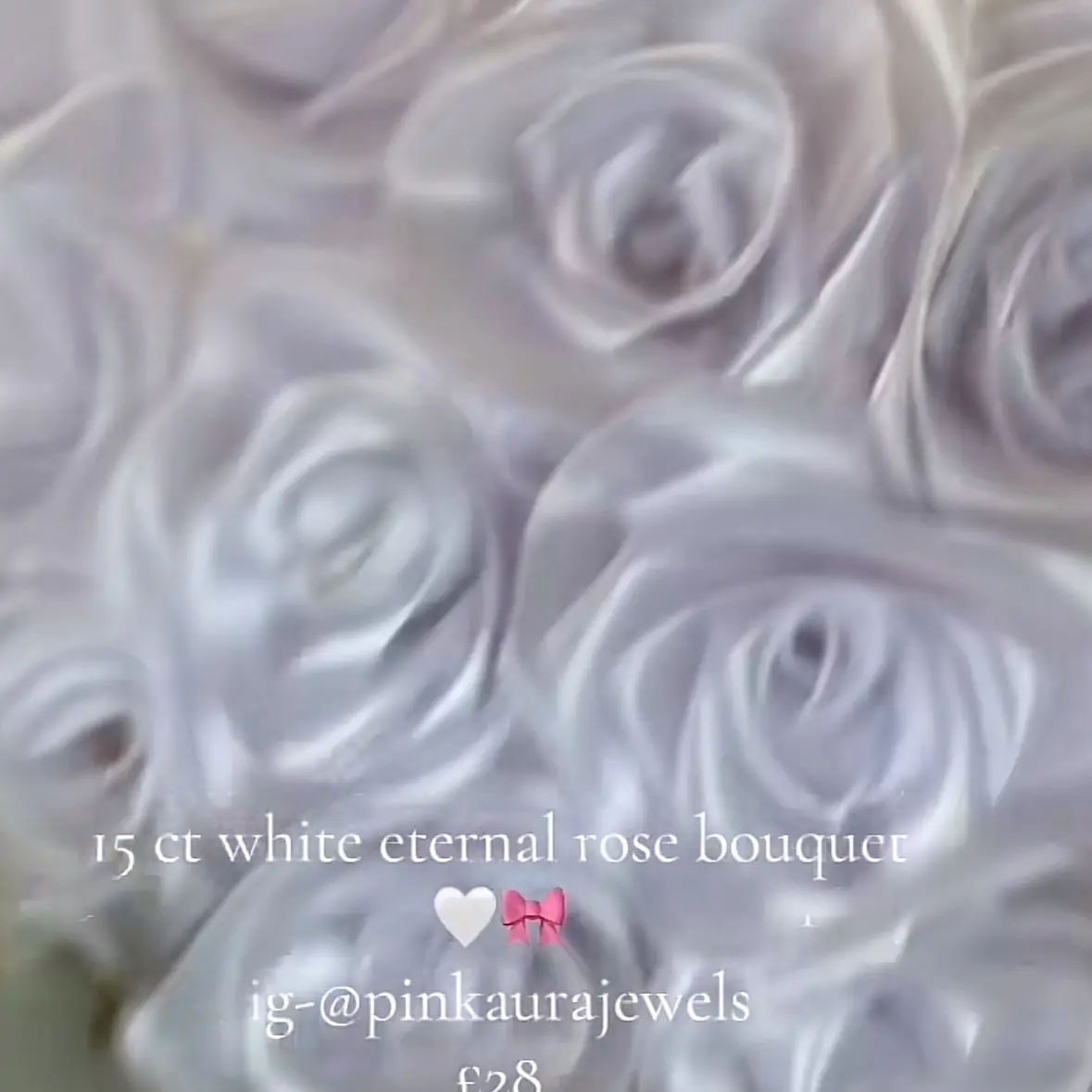 15 count white eternal rose bouquet with one butterfly and white and gold wrapping paper