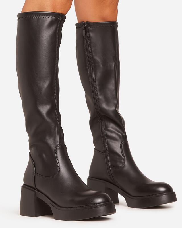 Caesar Chunky Block Heel Knee High Long Boot 4