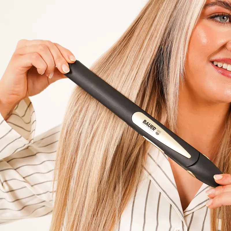 Bauer Professional Ceramic Hair Straighteners - For All Hair Types - Portable - Fast Heating 1
