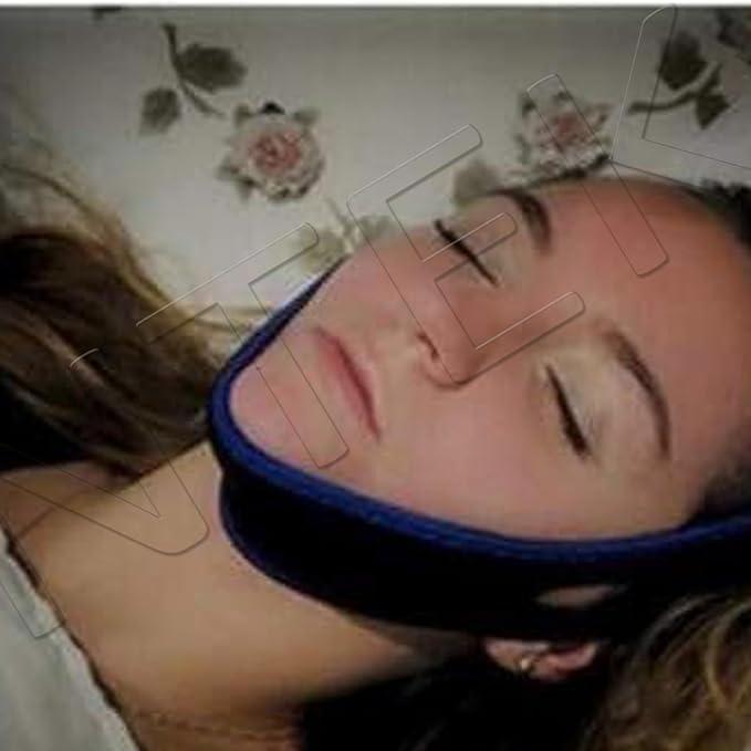 NTEK Anti Snoring Chin Strap, Anti Snore Chin Strap Comfortable Snoring Aids, Natural Snoring Solution Chin Strap for Mouth Breathers, Anti Sleep Aid Reducing Aids Sooner Man Women Skincare Unisex Gentle Adjustable 4