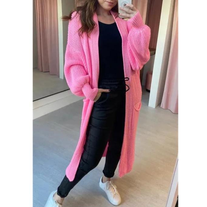 Chunky Knitted Baloon sleeve Maxi Cardigan Womenswear Comfortable Knitwear Causal autumnal fits 6