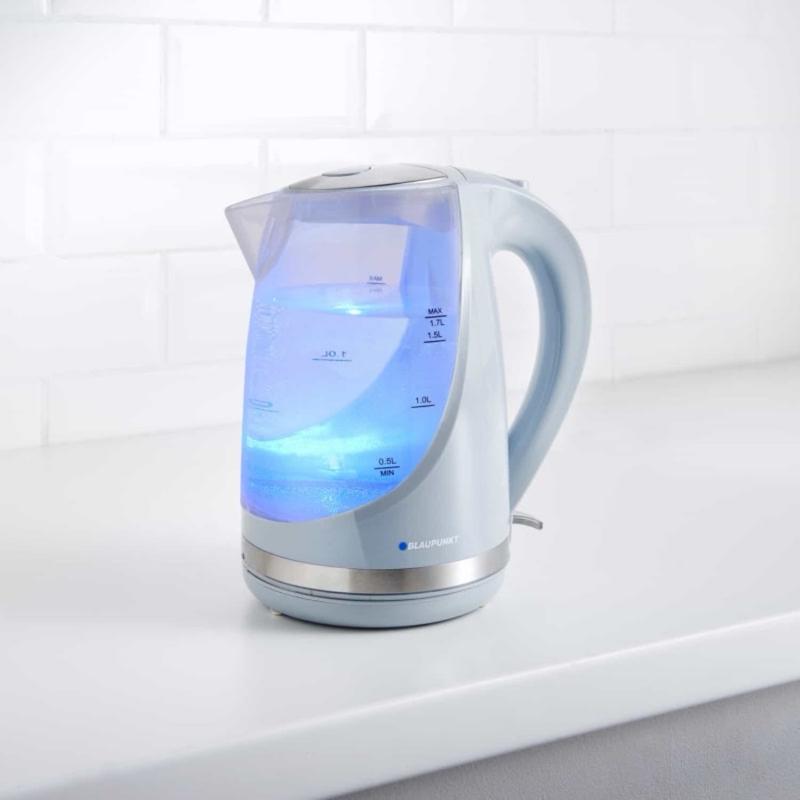 Blaupunkt Illuminating Kettle - Grey, Perfect for Your Kitchen with light changing colours blue- red gas 3