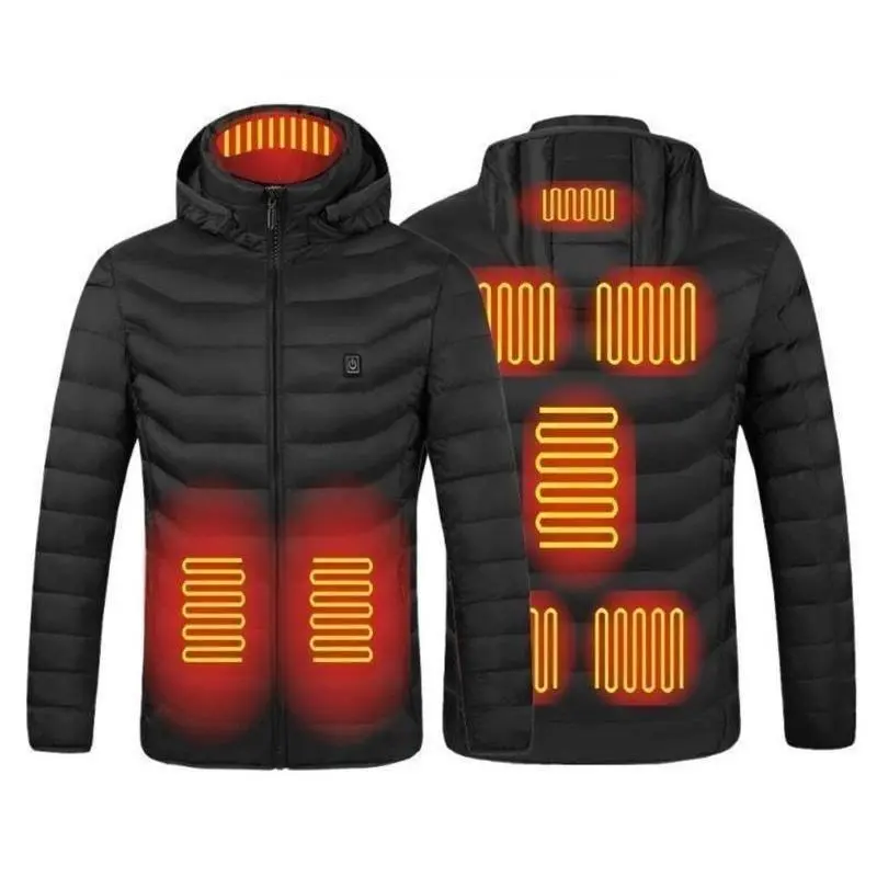 【2025】Heated Jacket for Men and Women, Heated Coat Hooded Heating Warm Jackets Windproof USB Charging Electric Body Warmer,Battery Not Included