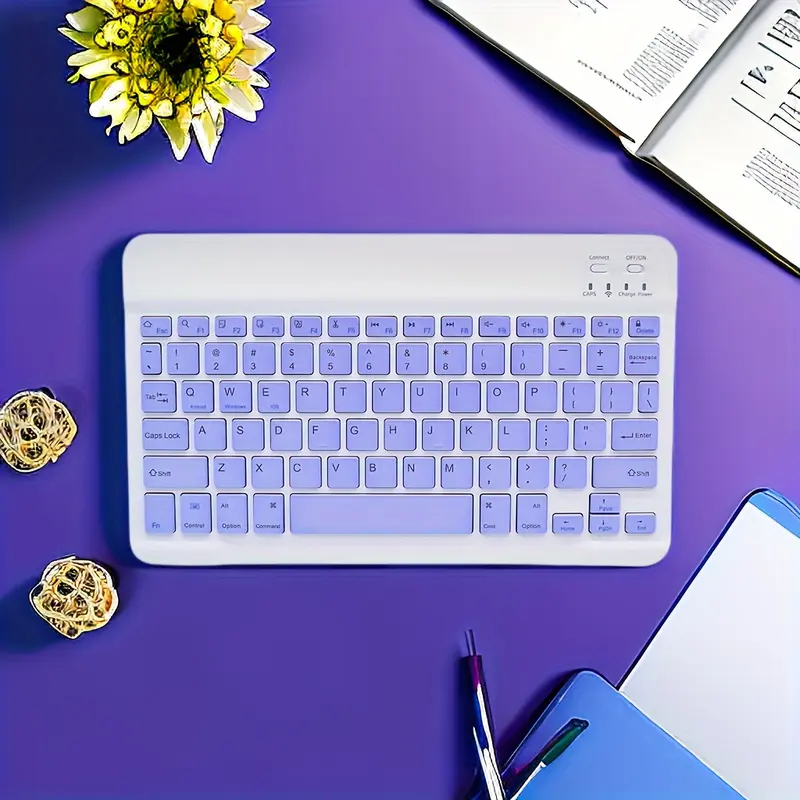 Wireless Keyboard, Mini Keyboard For IPad IPhone Mobile Phone Tablet Laptop, 4 Colors Available, Slim And Mute Multi-Device, Support Three Systems, For Android IOS Windows System Devices. Stylish Portable And Convenient Universal Multi-Device Mini Wireles 2