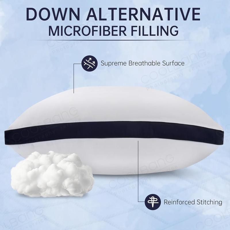 MH Traders Luxury Pillow for Side/Back Sleepers - 2 Pack Ultrabounce Hotel Pillows for Neck and Shoulder Pain Relief - Hypoallergenic Bed Pillows - 50x75cm 3
