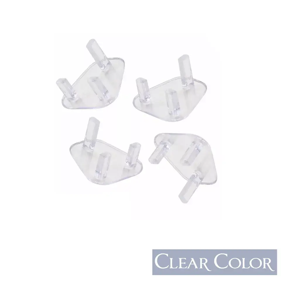 Child Safety Socket Plug Covers for Baby Proofing UK 3 Pins - Clear