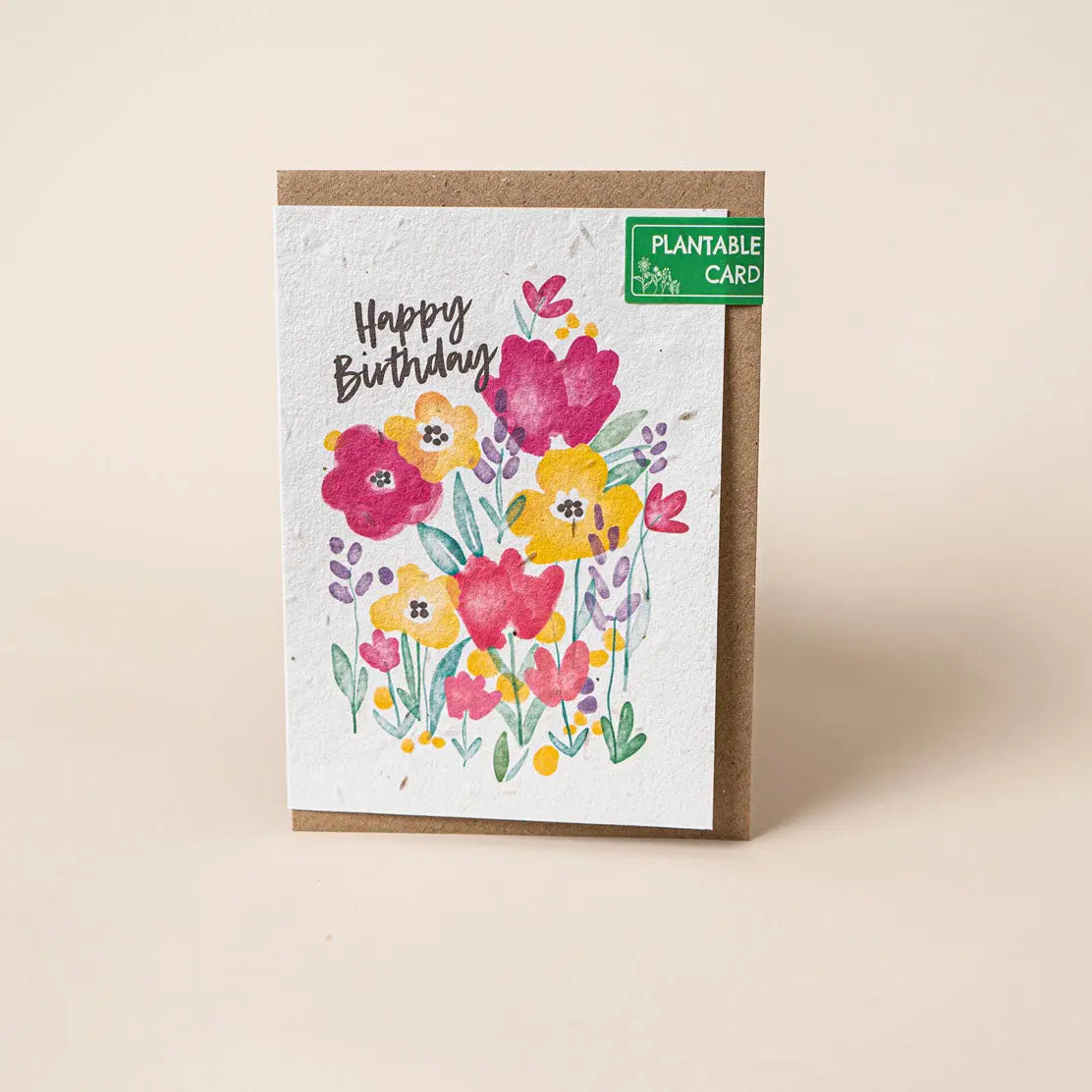 Happy Birthday Watercolour Flowers - Wildflowers Plantable Greetings Card