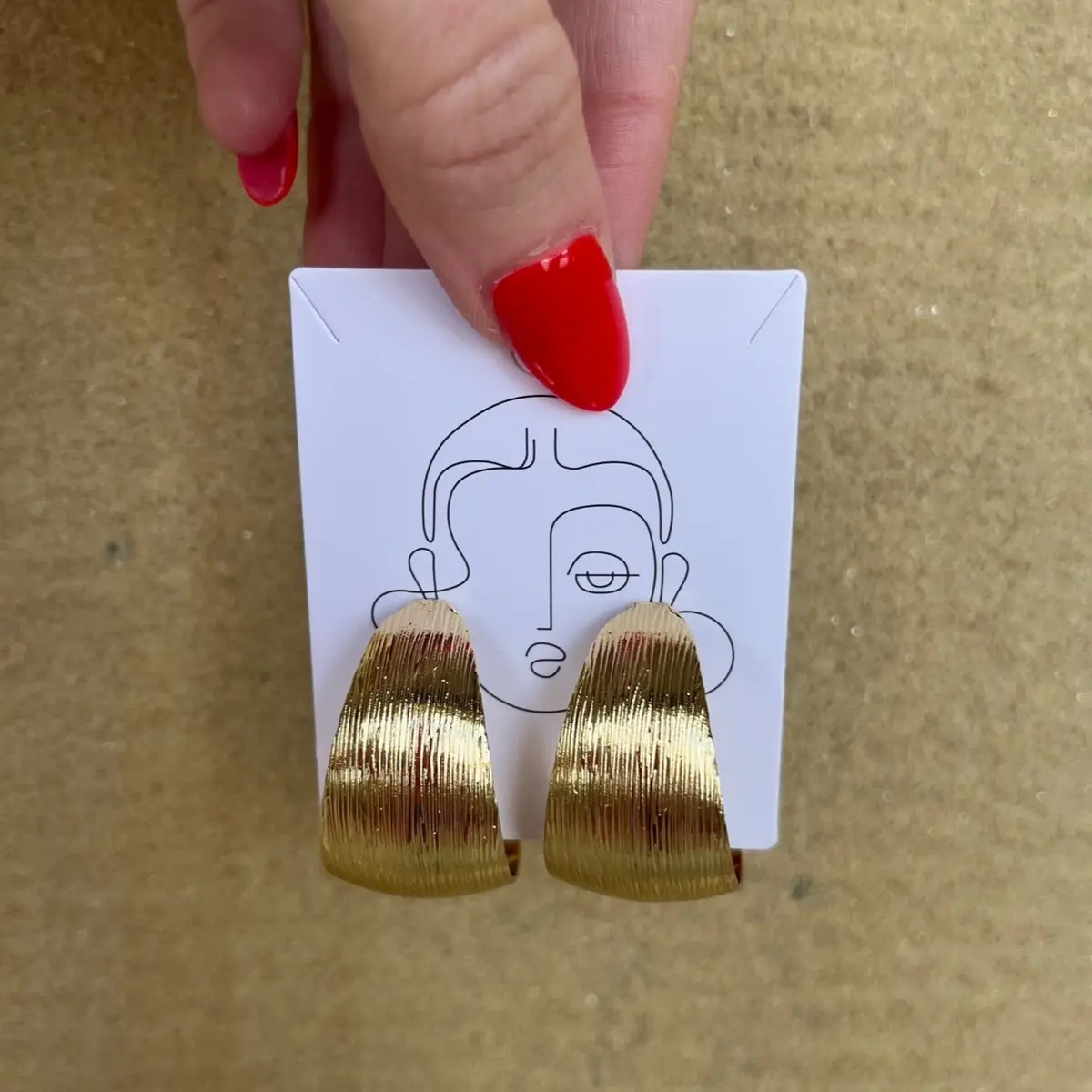 Textured Golden Hoop Earring