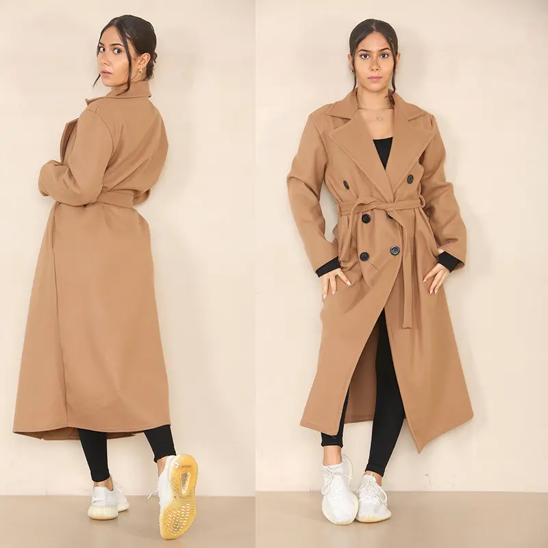 WOMENS BUTTON LAPEL WAIST TIE SOFT THERMAL COAT Chic Collar / Pockets Fashion Essential Comfortable Belt Womenswear Casual Elegance Elegant Jackets 8-14 16-20 PLUS SIZE 3