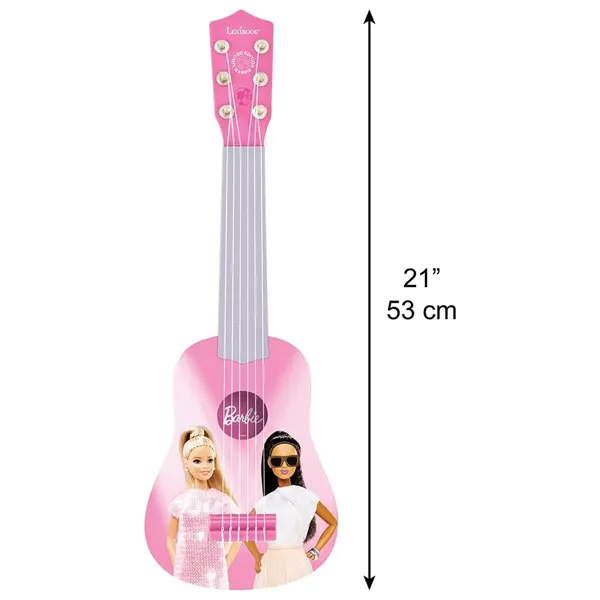 Lexibook Barbie, My First Guitar for Children with 6 nylon strings, 53cm long, Pink 2