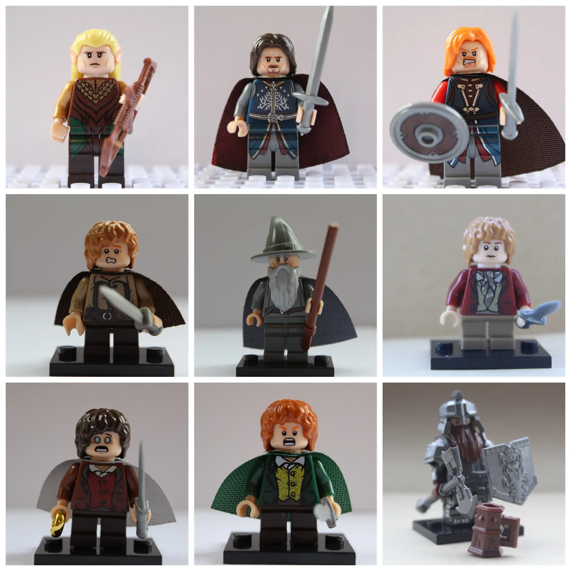 Lord of the Rings Hobbit fantasy table top war game mini toy action figures fits building block construction toy educational learning playsets Gandalf Legolas Sauron Goblins Orcs dwarf elf super hero