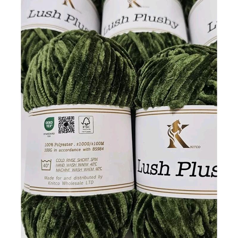 Lush Plushy Soft Chenille Chunky Knitting Crochet Yarn - 5x100g Shade 14 1