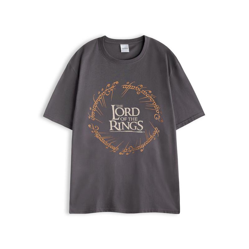 Vanilla Underground x Lord Of The Rings Mens Black Logo Short Sleeve Long Leg Pyjama Set 2