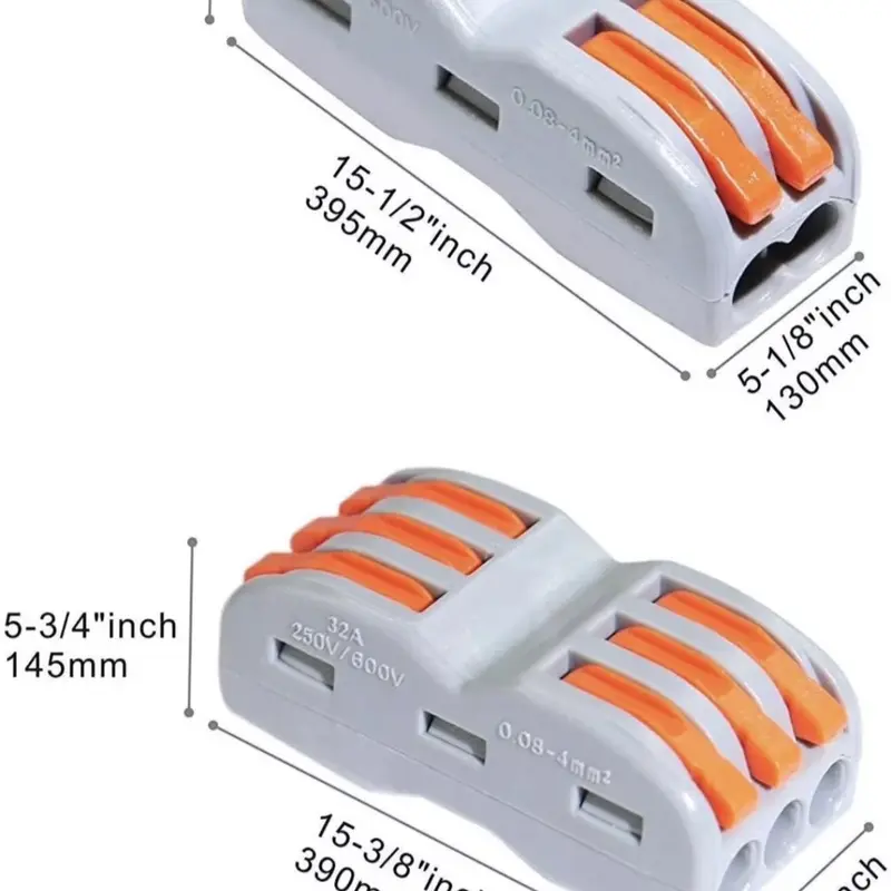 Lever Nut Connector, Bilateral 4 & 6-Hole Pressure Bar Terminal Block, 30 Pack. 3