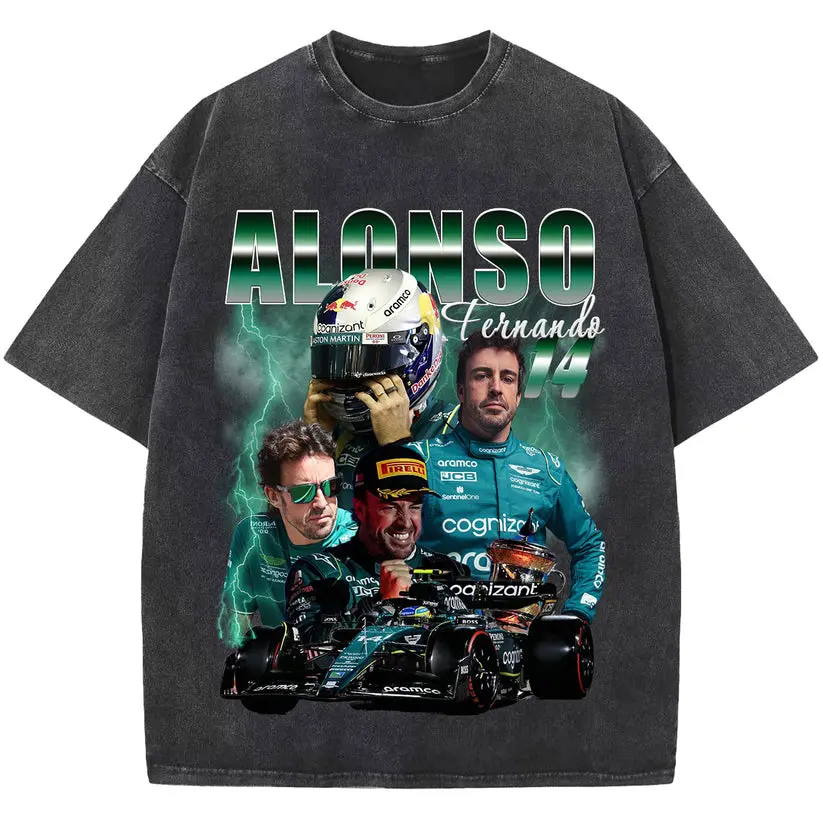Retro Fernando Alonso T-shirt, Vintage F1 T shirt, Formula 1 Racing Tee Shirt, Unisex Short Sleeve Vintage Women & Men, Crewneck Casual Shirt, Top Style Sweatshirt