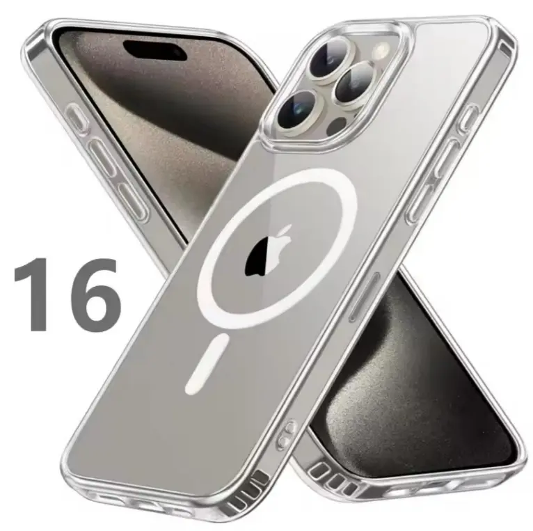 Transparent Case with MagSafe for iPhone 16 /16 pro, Max Shockproof Clear Cover Phonecase Protector Smartphone Accessories Handheld Protection 0
